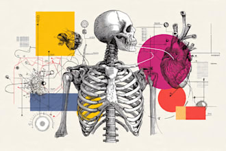 draw anatomy and medical vector illustration