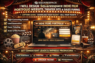 build squarespace indie film portfolio website theater site cinema actor website
