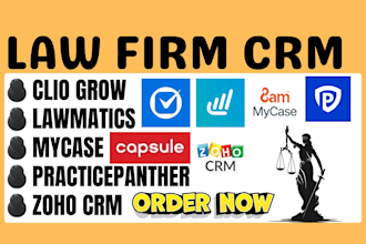 setup law firm crm clio grow lawmatics mycase practicepanther capsule zoho zygos