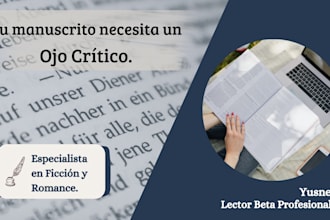 seré tu lector beta profesional para tu novela o manuscrito