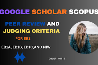 provide peer review and judging criteria documentation for eb1a, eb1b, and niw