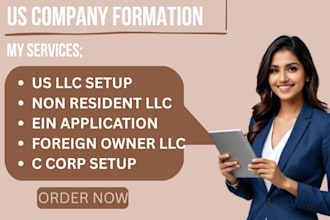 form US llc or corp  bank account guidance for non residents