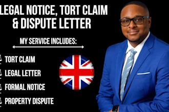 write a professional legal notice, tort claim, property dispute letter in 24hrs