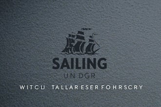 design a professional sailing ship logo for your brand