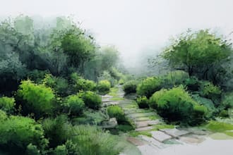 hand paint a watercolor or acrylic landscape