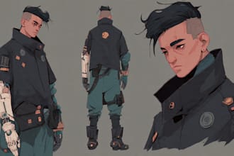 design cyberpunk character, original character design