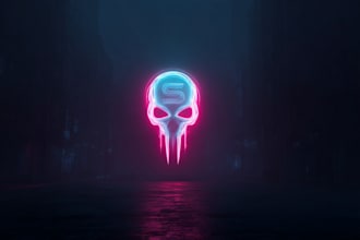 draw unique fantasy cyberpunk logo for