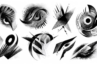 custom an abstract black tattoo design