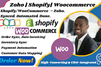 zoho CRM setup shopify woocommerce integration zoho books automation zoho expert