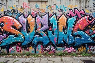 make graffiti logo or graffiti illustration