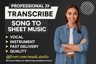 transcribe your song into clean sheet music