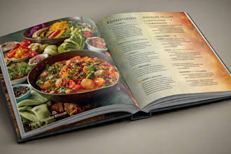 professional cookbook recipe book, cookbook design