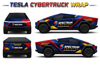 create tesla cyber truck wrap, truck wrap, van wrap, car any vehicle wrap design