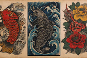 create traditional old school tattoo for you