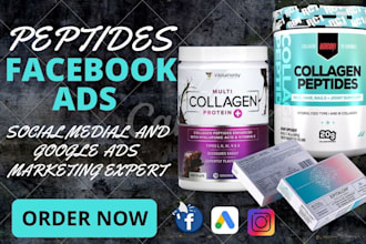 set up peptide marketing, facebook and instagram ads for leads and sales