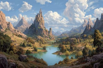 design a conceptual fantasy landscape