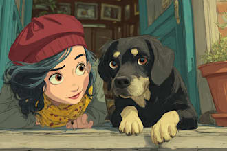 draw your dog or any pets into cartoon