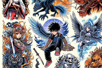 create the coolest anime or manga tattoo design