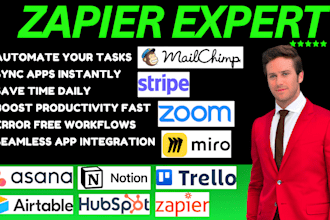 zapier expert n8n mailchimp gohighlevel asana notion trello airtable hubspot