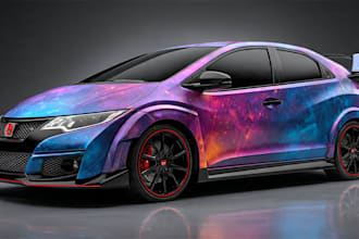 attractive car wrap design and vehicle wrap design