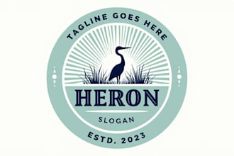 design awesome heron bird animal logo
