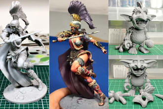 print and paint 3d action models tabletop miniatures statues and figurines