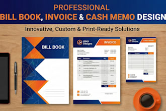 design a professional bill book invoice and cash memo