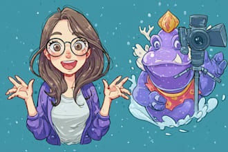 draw cartoon youtube thumbnail any art style