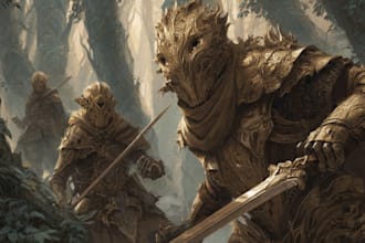 draw fantasy art and concept art illustration