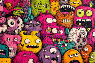 draw amazing doodle art graffiti cartoon illustration