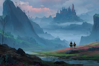 fantasy landscapes, illustration, environment, digital painting