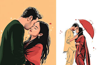 design couple portrait illustration
