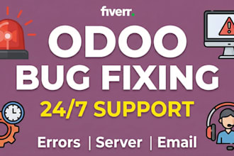 fix odoo bugs, python errors, and provide technical support