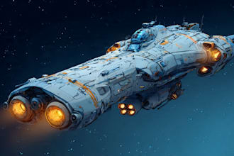 draw spaceship concept art or design a starship or scifi vehicle