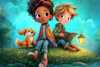 create african american children book illustration and story book