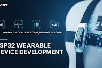 wearable medical, health device with emg, imu sensors, firmware, ble app esp32