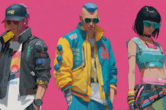 create cyberpunk and retro aesthetic characters