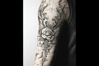 design professional japanese, asian style tattoo design