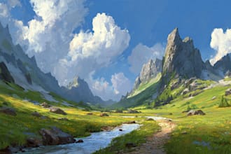 digitally paint fantasy landscape