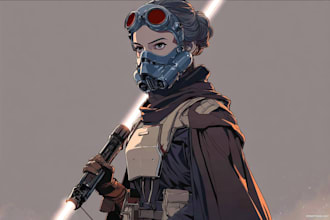 create custom star wars inspired fan art illustration