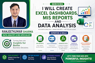 professionally create mis reports and excel dashboards