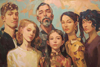 draw family portrait illustration