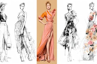 draw a fashion illustration or sketch