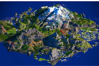 build custom minecraft map, survival world and realistic terrain in worldpainter