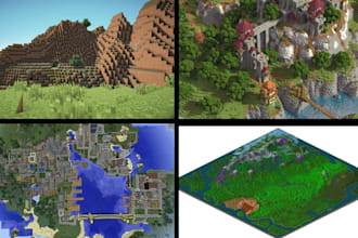 minecraft map builder custom world, survival map, terra design with worldpainter