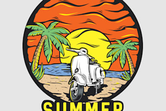 create a beach vacation t shirt design