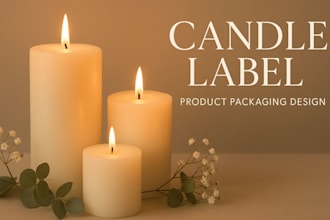 do candle label design, product label design, candle logo and packaging design