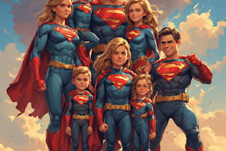 design a family superhero portraits for you