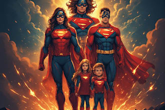 make a family superhero portraits for you