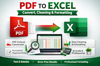 convert PDF to excel, cleaning and formatting,excel invoice